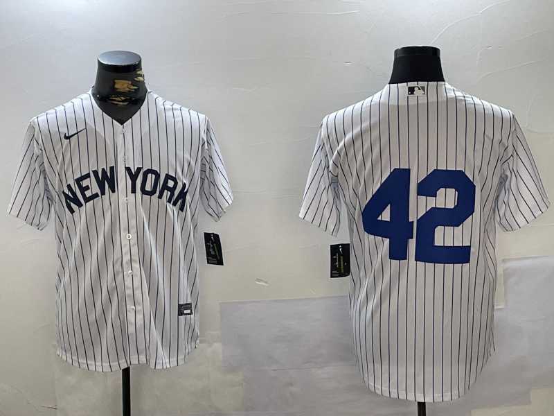 Mens New York Yankees #42 Jackie Robinson White Cool Base Stitched Jersey